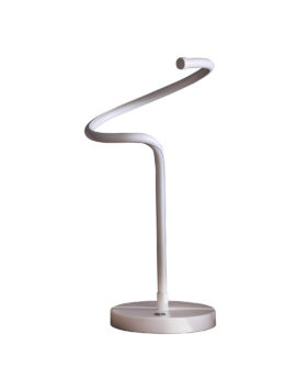 19" in LED MATTE WHITE CURVILINEAR S-CURVE SPIRAL TUBE LED TABLE LAMP
