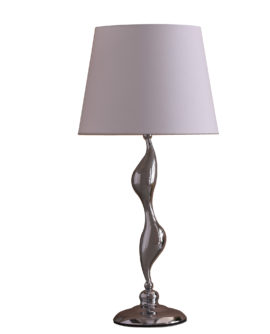 24" in ERTE ART DECO SILHOUETTE SILVER TABLE LAMP