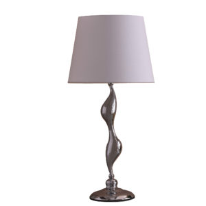 24" in ERTE ART DECO SILHOUETTE SILVER TABLE LAMP