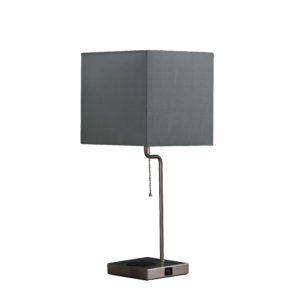 21.5" in ASTON SQUARE TABLE LAMP W/ CHARGING STATION
