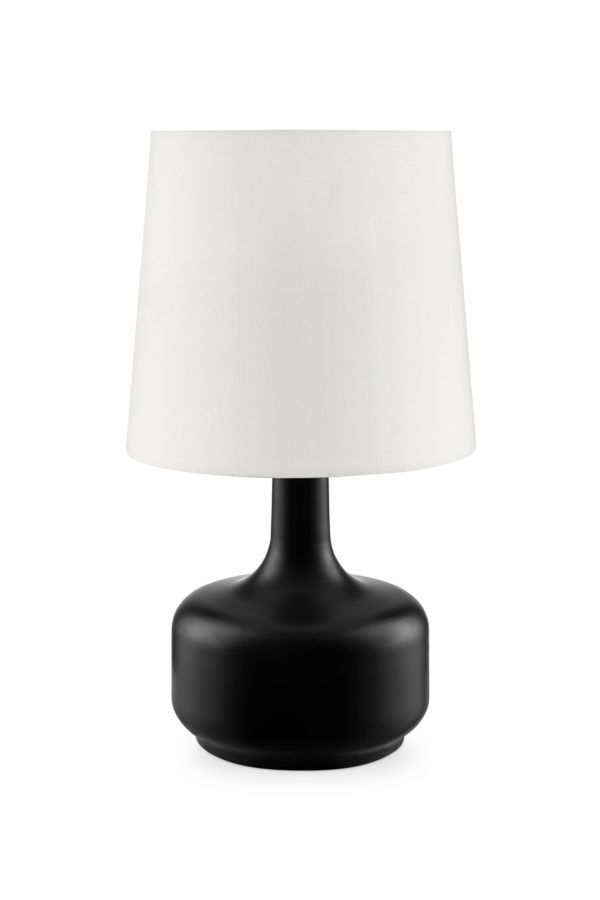 17.25" CHERU POWDER BLACK MID-CENTURY MODERN TOUCH ON METAL TABLE LAMP