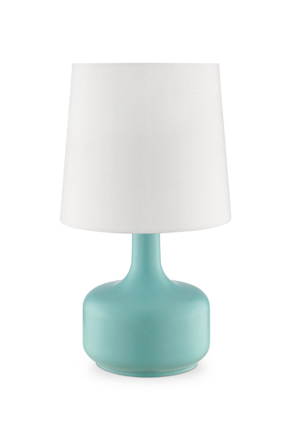 17.25" CHERU POWDER GREEN MID-CENTURY MODERN TOUCH ON METAL TABLE LAMP