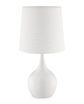23.5" NIYOR POWDER WHITE MID-CENTURY MODERN TOUCH ON METAL TABLE LAMP
