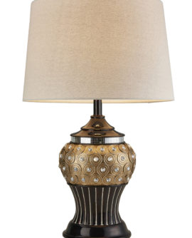 28.75" in GOLD MAX BEJEWELLED RESIN TABLE LAMP