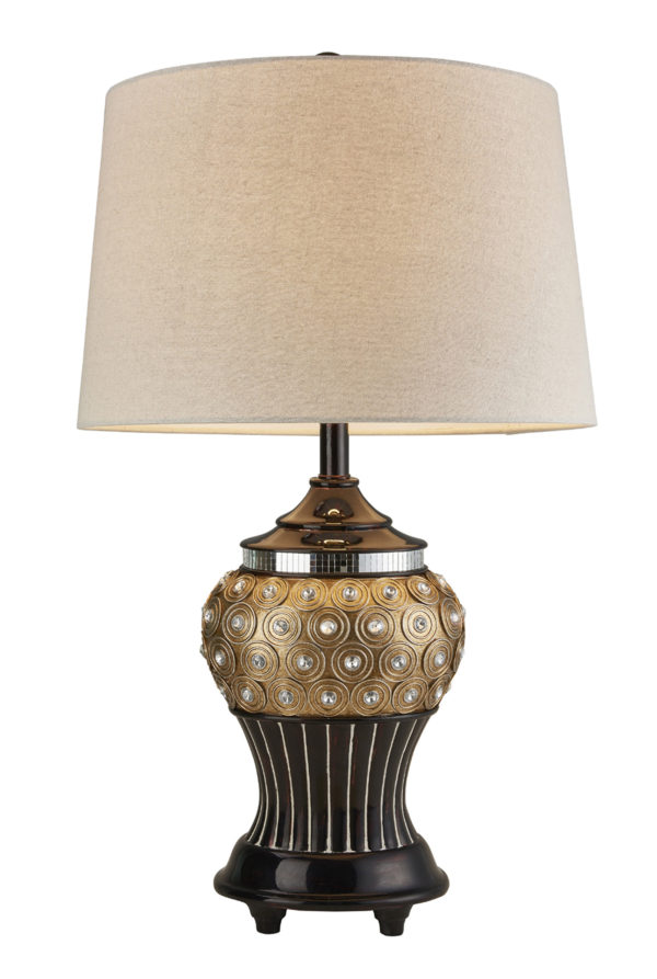 28.75" in GOLD MAX BEJEWELLED RESIN TABLE LAMP