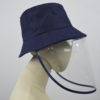 NAVY BLUE BUCKET UNISEX HAT FACE SHIELD - Image 3