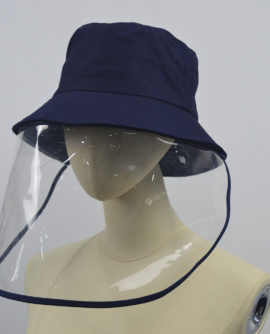 NAVY BLUE BUCKET UNISEX HAT FACE SHIELD