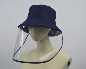NAVY BLUE BUCKET UNISEX HAT FACE SHIELD