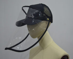 BLACK UNISEX BASEBALL CAP FACE SHIELD
