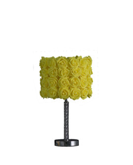 18.25" in YELLOW ROSES IN BLOOM ACRYLIC/METAL TABLE LAMP