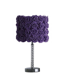 18.25" in LAVENDER ROSES IN BLOOM ACRYLIC/METAL TABLE LAMP