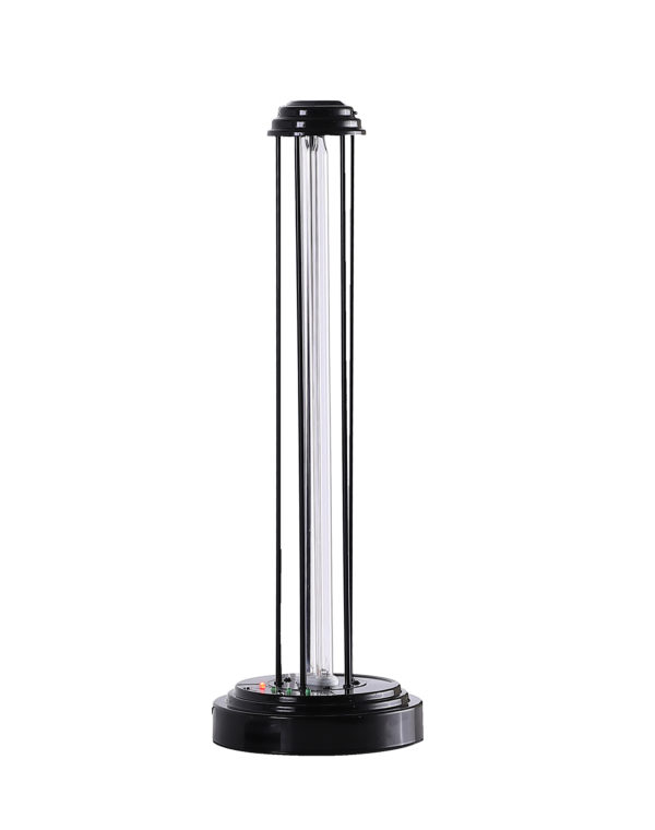 24" in UV STERILIZED BLACK METAL TABLE LAMP W/ REMOTE CONTROL