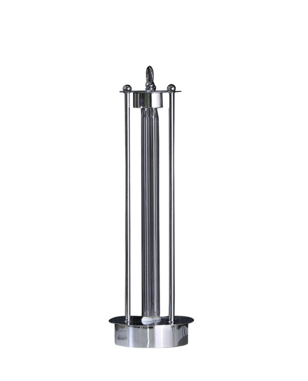 19.25" in UV STERILIZED SILVER METAL TABLE LAMP W/ REMOTE CONTROL