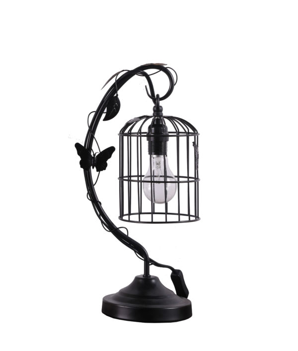 17.5" in IRIS BLACK BUTTERFLY GARDEN METAL TABLE LAMP