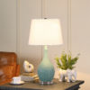 28" in TEAL TELLI PEBBLE MID CENTURY RESIN TABLE LAMP - Image 4