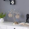 17.25" in ROSE GOLD 2-FLORAL BELL GLAM METAL TABLE LAMP - Image 3