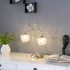 17.25" in ROSE GOLD 2-FLORAL BELL GLAM METAL TABLE LAMP - Image 4