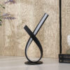 17" in ABSTRACT UPRIGHT RIBBON BOW LED BLACK METAL TABLE LAMP - Image 3