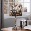 18.5" in FAUX SUEDE TIGER PRINT METAL TABLE LAMP - Image 3