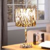 18.5" in FAUX SUEDE TIGER PRINT METAL TABLE LAMP - Image 4