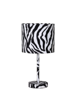 18.5"in FAUX SUEDE ZEBRA METAL TABLE LAMP