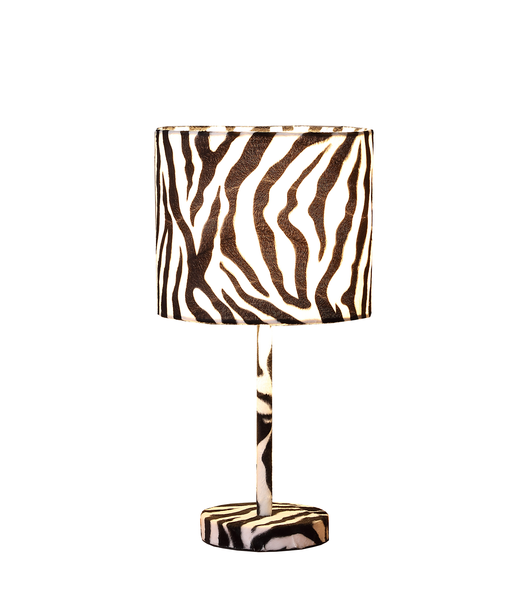 18.5″in FAUX SUEDE ZEBRA METAL TABLE LAMP