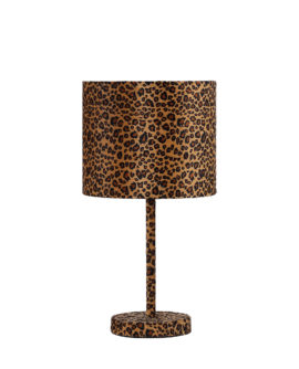18.5" in FAUX SUEDE LEOPARD PRINT METAL TABLE LAMP