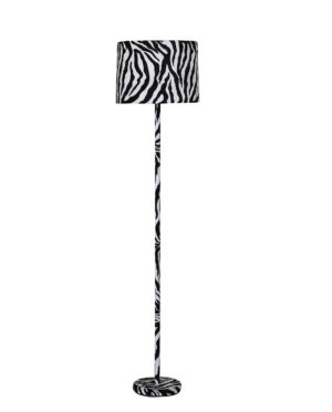 58.5" in FAUX SUEDE ZEBRA PRINT FLOOR LAMP
