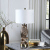 27.5" in SILVER OWL ON A BRANCH RESIN TABLE LAMP - Image 3