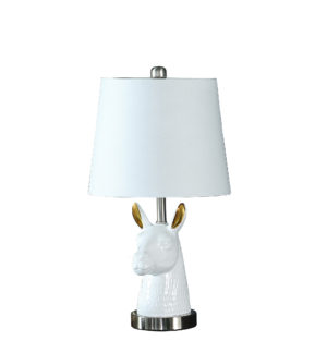 20.5" in PATAGONIA WHITE LLAMA BUST RESIN TABLE LAMP