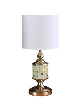 23" LAYLA ROSE GOLD BOHEMIAN GLASS MOSAIC MODERN TABLE LAMP