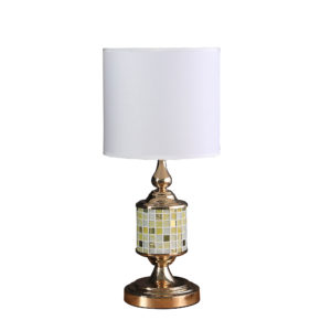 23" LAYLA ROSE GOLD BOHEMIAN GLASS MOSAIC MODERN TABLE LAMP