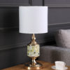23" LAYLA ROSE GOLD BOHEMIAN GLASS MOSAIC MODERN TABLE LAMP - Image 3