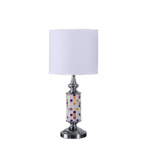 24" VICKI CHROME BOHEMIAN GLASS MOSAIC MODERN TABLE LAMP