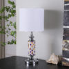 24" VICKI CHROME BOHEMIAN GLASS MOSAIC MODERN TABLE LAMP - Image 3