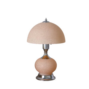 15.75"H ERTE BLUSH PINK ART DECO GLASS W/ NIGHT LIGHT TABLE LAMP