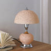 15.75"H ERTE BLUSH PINK ART DECO GLASS W/ NIGHT LIGHT TABLE LAMP - Image 3