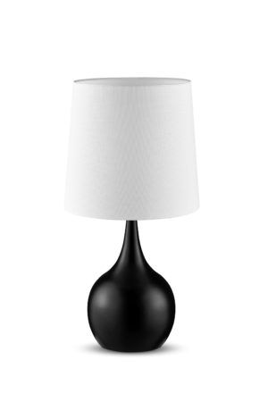 23.5" NIYOR POWDER BLACK MID-CENTURY MODERN TOUCH ON METAL TABLE LAMP