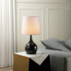 23.5" NIYOR POWDER BLACK MID-CENTURY MODERN TOUCH ON METAL TABLE LAMP - Image 2