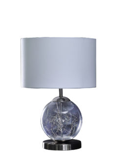 20.5" in ATHENA GLASS LED PLASMA MID-CENTURY METAL TABLE LAMP