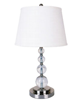 28" in Crystal Table Lamp - Chrome