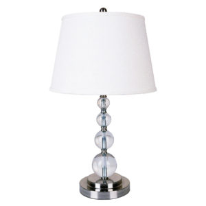 28" in Crystal Table Lamp - Chrome