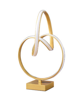 19" in ABSTRACT INFINITY MATTE GOLD MODERN TABLE LAMP