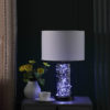 21.25" in CYNX LED NIGHT LIGHT MID-CENTURY GLASS BLACK CHROME TABLE LAMP - Image 5