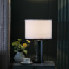 21.25" in CYNX LED NIGHT LIGHT MID-CENTURY GLASS BLACK CHROME TABLE LAMP - Image 4