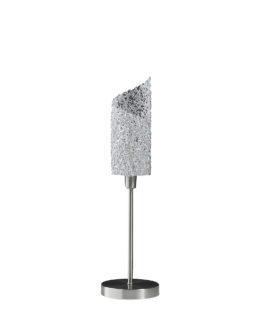 22" in ALDO UPRIGHT CONCAVE ALUMINUM BRUSH SILVER TABLE LAMP