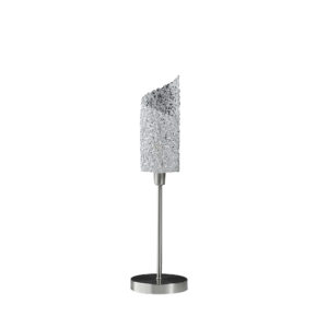 22" in ALDO UPRIGHT CONCAVE ALUMINUM BRUSH SILVER TABLE LAMP