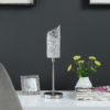 22" in ALDO UPRIGHT CONCAVE ALUMINUM BRUSH SILVER TABLE LAMP - Image 3