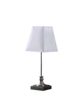18.75" in LEIL MID CENTURY SQUARE BRUSH SILVER TABLE LAMP