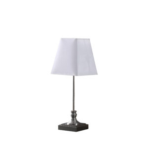 18.75" in LEIL MID CENTURY SQUARE BRUSH SILVER TABLE LAMP